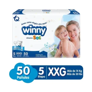 WINNY SEC ET 5 X 50 UNDS PAÑALES