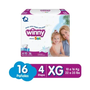WINNY SEC ET 4 X 16 UNDS PAÑALES