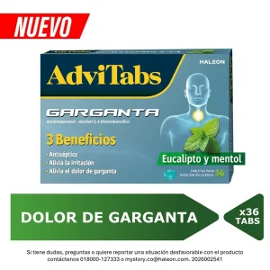 ADVITABS GARGANTA EUCALIP Y MENTOL 36TBS