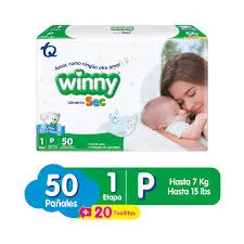 WINNY SEC ET 1 X 50 UNDS MAS TOALL PAÑALES