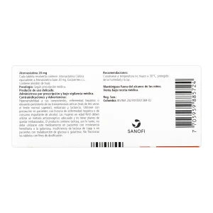 ATORVASTATINA 20 MG 30 TBS GF