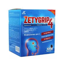 ZETYGRIP 4 CAJA x 100 CAPS (ACETAM-FENILEF-CAFEINA-CETIR) ACETAMINOFEN-FENILEFRINA