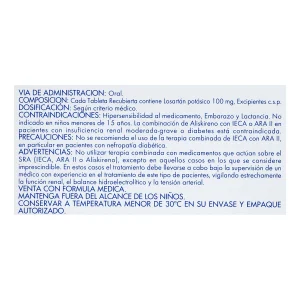 Tienda 24 LOSARTAN 100 MG 30 TABLETAS MP LOSARTAN