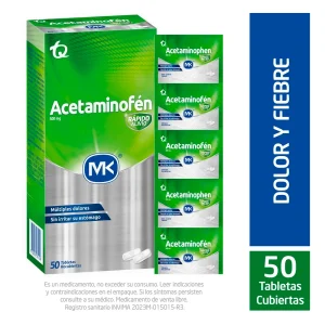 ACETAMINOFEN 500 MG 50 TBS MK
